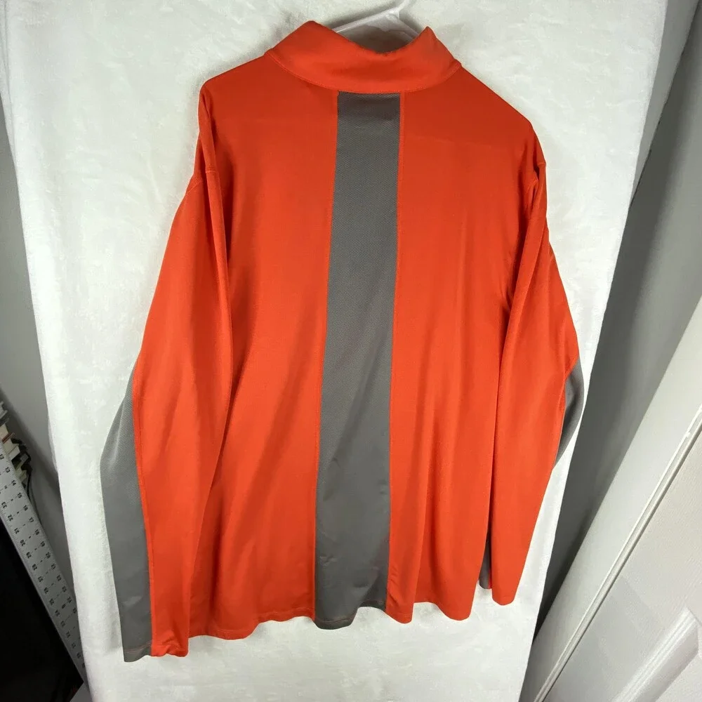 The North Face Shirt Mens 2XL Orange Gray Quarter Zip Long Sleeve Top NF00CP4U
